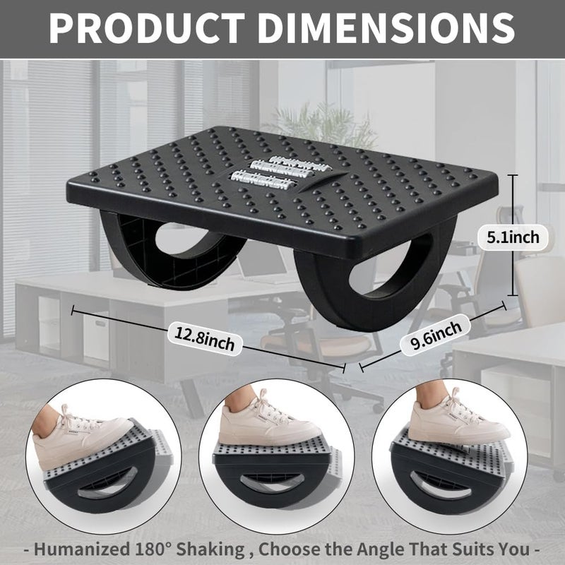CasaZenith Foot Rest for Under Desk at Work - Ergonomic Foot Stools for Under Office Desk - Rocking Footrest with Roller Massager - Leg Rest for Chair, Computer Gaming - Promote Leg Circulation - Image 2